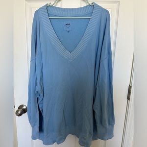 Blue Aerie V-Neck Oversized Pullover